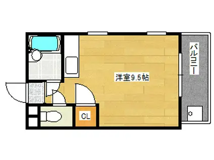 エステート6(ワンルーム/2階)の間取り写真