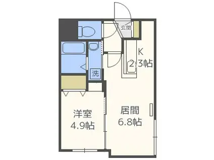 フォーチューンプラスサッポロII(1LDK/3階)の間取り写真