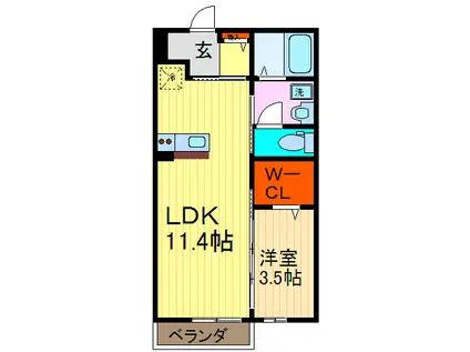 アプリコット(1LDK/1階)の間取り写真