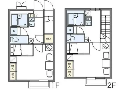 レオパレスリリオン(1K/2階)の間取り写真