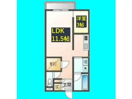 ルミナスパレス名駅(1LDK/1階)の間取り写真