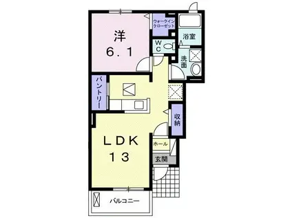 アクエリアス(1LDK/1階)の間取り写真