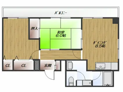 両国泉コープ(2DK/7階)の間取り写真
