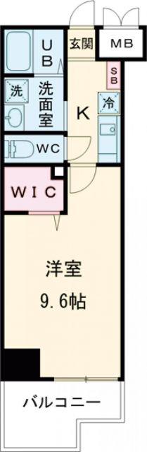 セオリー神戸ドミール(1K/4階)の間取り写真