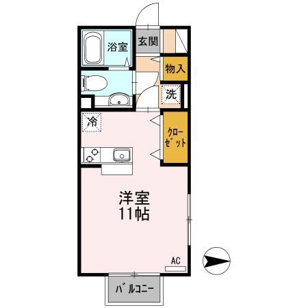 RENAISSANCE(ワンルーム/2階)の間取り写真