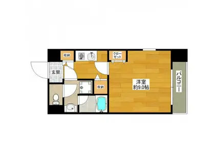 アスール江坂(1K/11階)の間取り写真