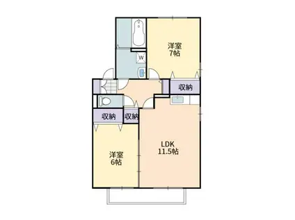 リヴェールC(2LDK/2階)の間取り写真