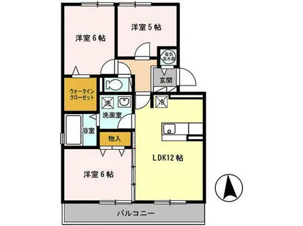 サニーハウス(3LDK/1階)の間取り写真