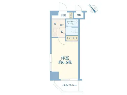 クリオ小田急相模原弐番館(1K/4階)の間取り写真