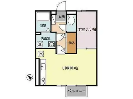 セジュール沢里II(1LDK/2階)の間取り写真