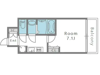 大阪ウエストレジデンスII(1K/8階)の間取り写真