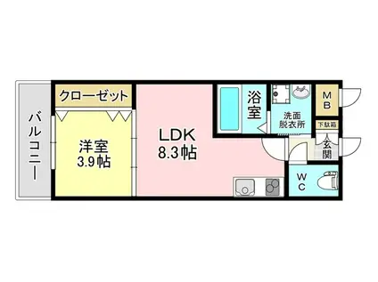 FU-TONIII黒崎(1LDK/5階)の間取り写真