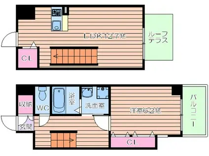 オアシス梅田(1LDK/10階)の間取り写真