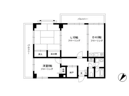 学芸大KYハイツ(2SLDK/2階)の間取り写真