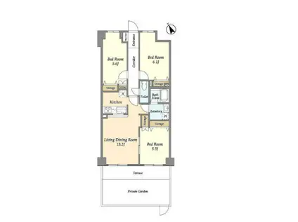 パークレジデンス市川(3LDK/6階)の間取り写真