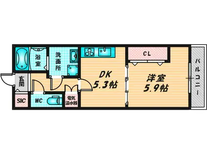 LA CASA FELICE(1DK/1階)の間取り写真