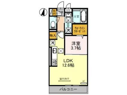 ラ・グリシーヌ(1LDK/3階)の間取り写真