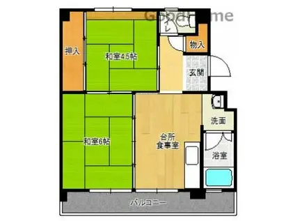 有野団地(2DK/5階)の間取り写真