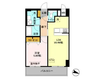 セレス稔台(1LDK/6階)の間取り写真