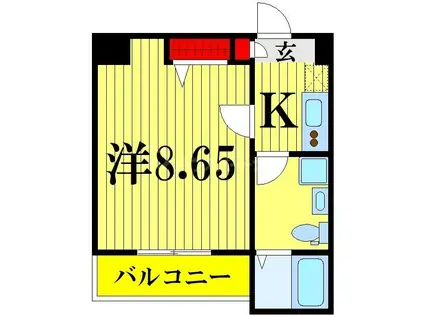 グランドエグザ親水公園I(1K/3階)の間取り写真