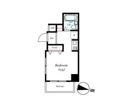 スカイコートお茶の水女子大前(ワンルーム/11階)の間取り写真