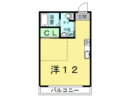 カゼノ郷(ワンルーム/2階)の間取り写真