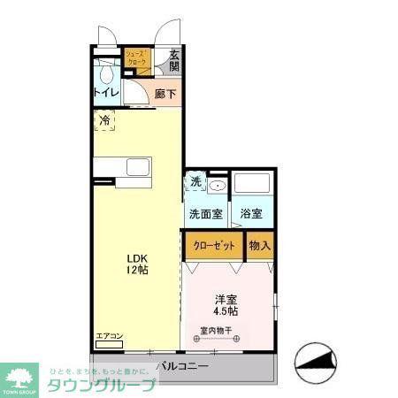 リュイールII(1LDK/2階)の間取り写真