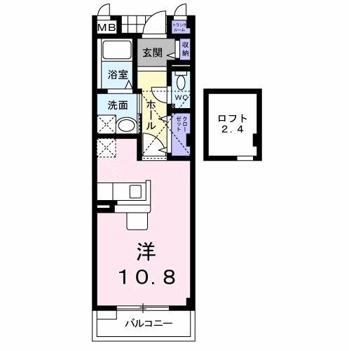 サバーバンハウスII(ワンルーム/3階)の間取り写真