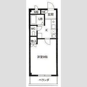 ガーデンハウス(1K/1階)の間取り写真