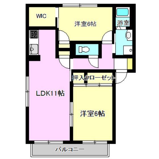 ピュアステージ(2LDK/1階)の間取り写真