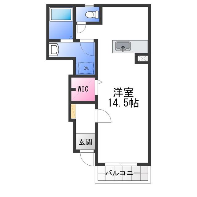 パルフェ和泉(ワンルーム/1階)の間取り写真