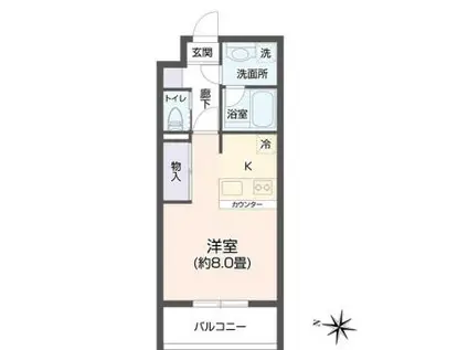 ヴィアーレ新寺(ワンルーム/6階)の間取り写真