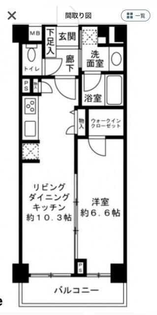 プリムローズ東高円寺(1LDK/4階)の間取り写真