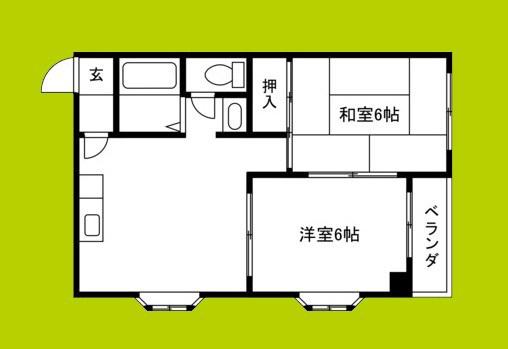 エスポワール豊(2LDK/3階)の間取り写真