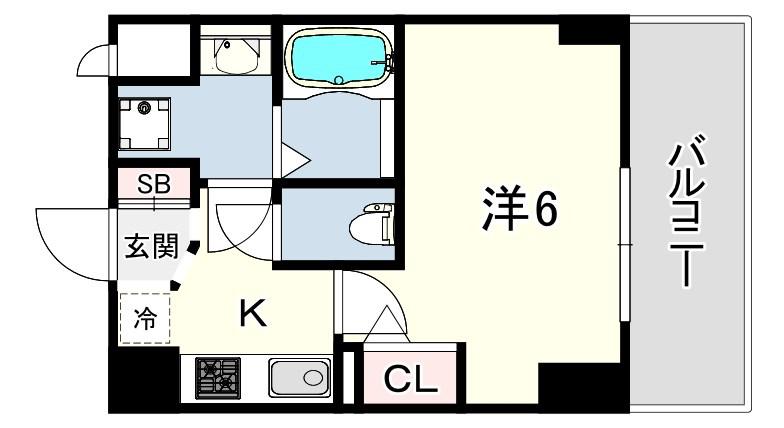 神戸国香通FUTUR(1K/15階)の間取り写真