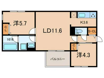 ヤンシフォーグマル(2LDK/1階)の間取り写真