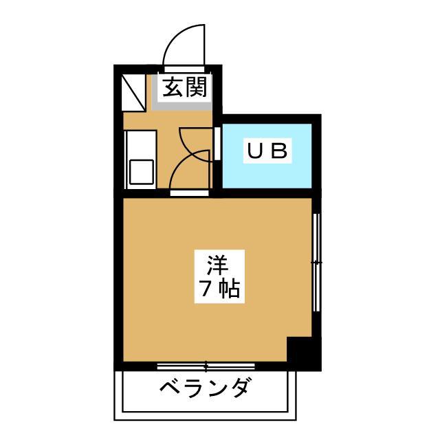 ライオンズマンション三鷹さくら通(1K/6階)の間取り写真