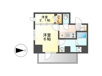 エスリード上前津セレーノ(2K/14階)の間取り写真