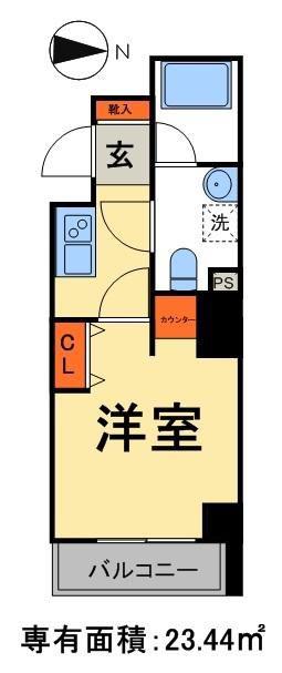 アヴィニティ両国(1K/9階)の間取り写真