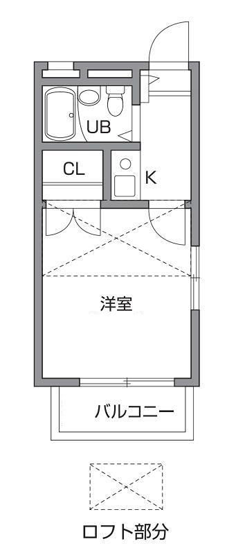 クレール田園調布(1K/2階)の間取り写真