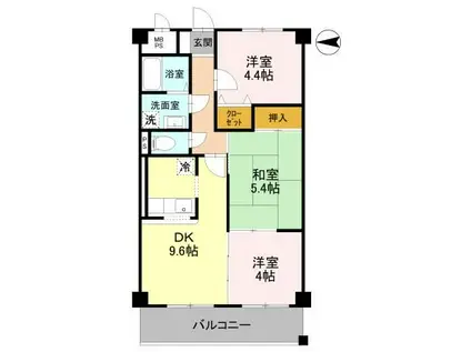 ベルファーレ ヤブウチ(3DK/3階)の間取り写真