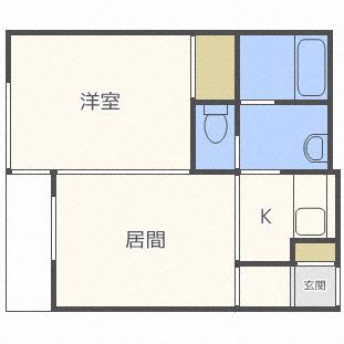 パラシェンプレ(1LDK/2階)の間取り写真