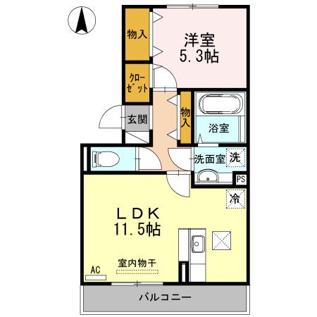 リアン トゥール(1LDK/3階)の間取り写真