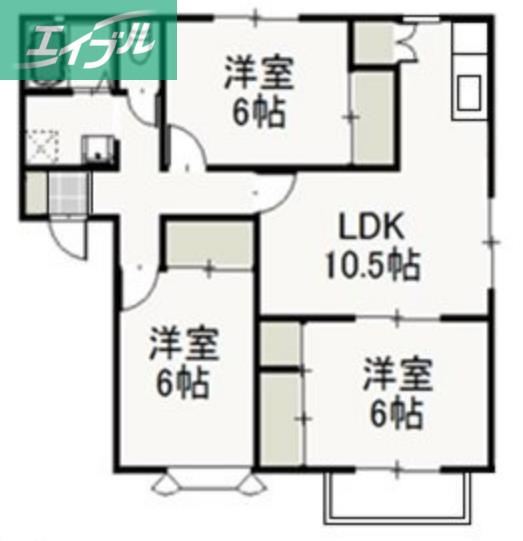 ファミーユサトウA(3LDK/2階)の間取り写真