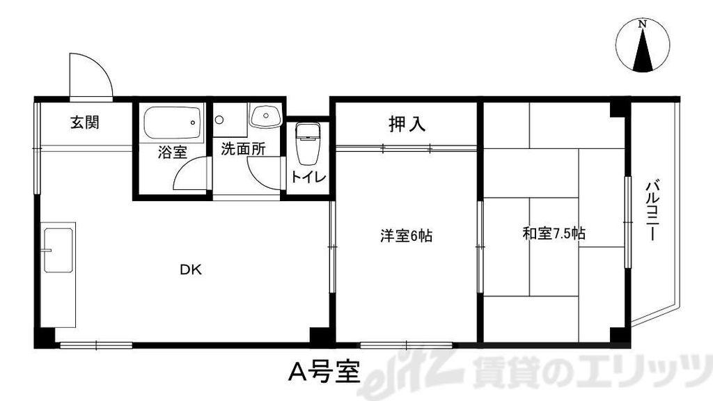コーポマヤ(2DK/2階)の間取り写真