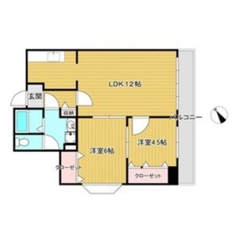 デュモール住之江(2LDK/1階)の間取り写真