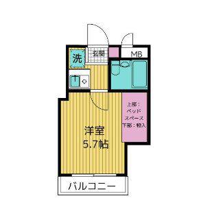 クラブコート志木(1K/3階)の間取り写真