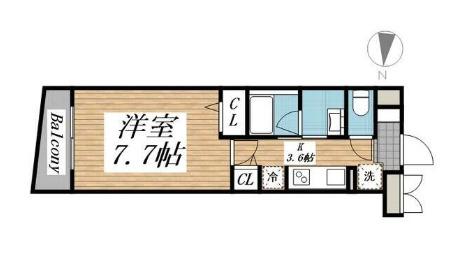 クリオ ラモード学芸大学II(1K/4階)の間取り写真
