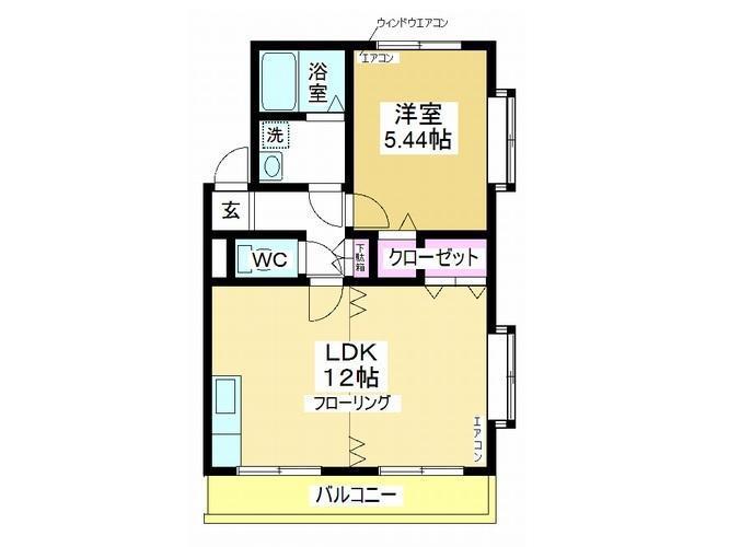 カーサアコールI(1LDK/3階)の間取り写真