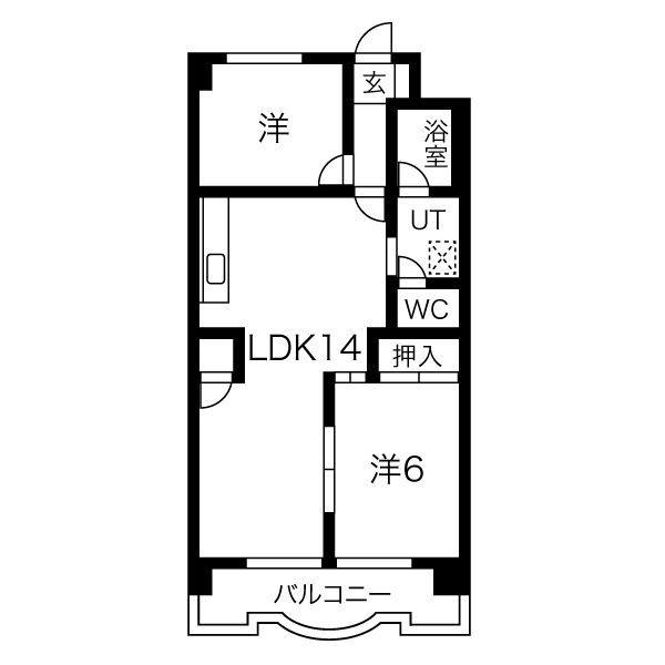 サンテラス88(2LDK/1階)の間取り写真